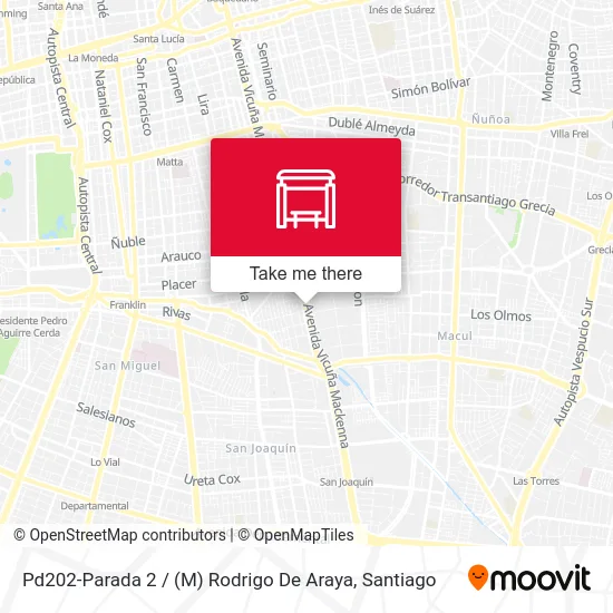 Pd202-Parada 2 / (M) Rodrigo De Araya map