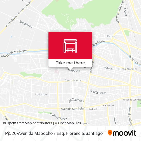 Pj520-Avenida Mapocho / Esq. Florencia map