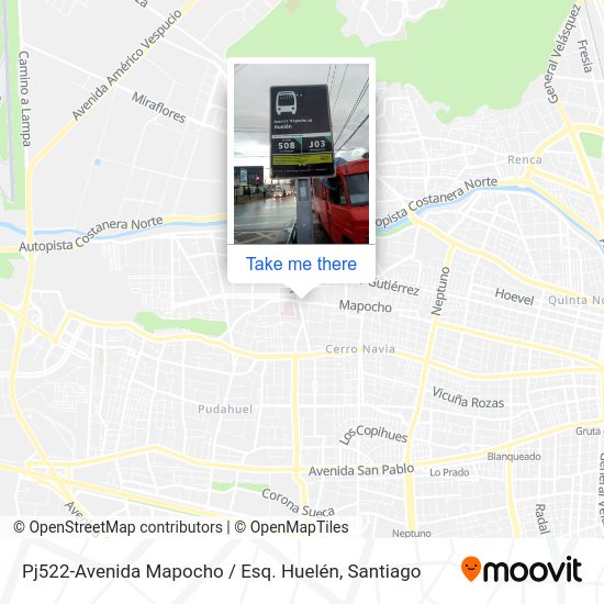 Pj522-Avenida Mapocho / Esq. Huelén map
