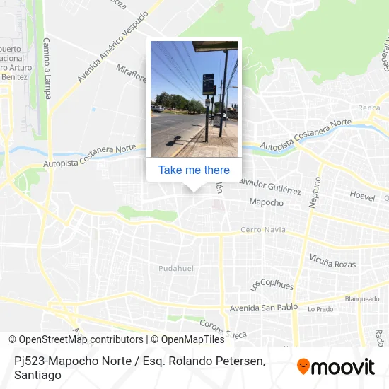 Pj523-Mapocho Norte / Esq. Rolando Petersen map
