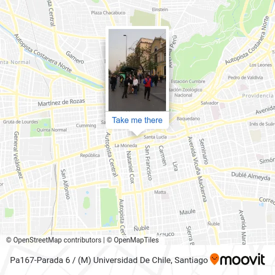 Pa167-Parada 6 / (M) Universidad De Chile map