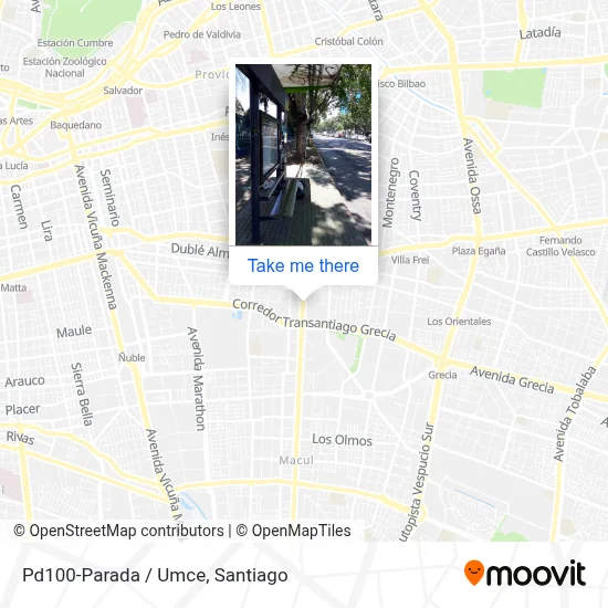 Pd100-Parada / Umce map