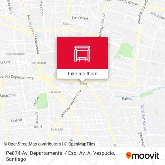 Mapa de Pe874-Av. Departamental / Esq. Av. A. Vespucio