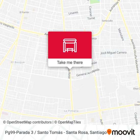 Pg99-Parada 3 / Santo Tomás - Santa Rosa map
