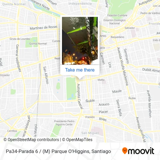 Pa34-Parada 6 / (M) Parque O'Higgins map