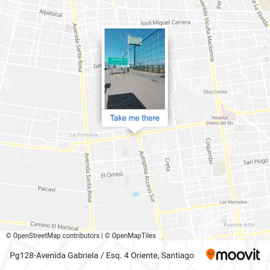 Mapa de Pg128-Avenida Gabriela / Esq. 4 Oriente
