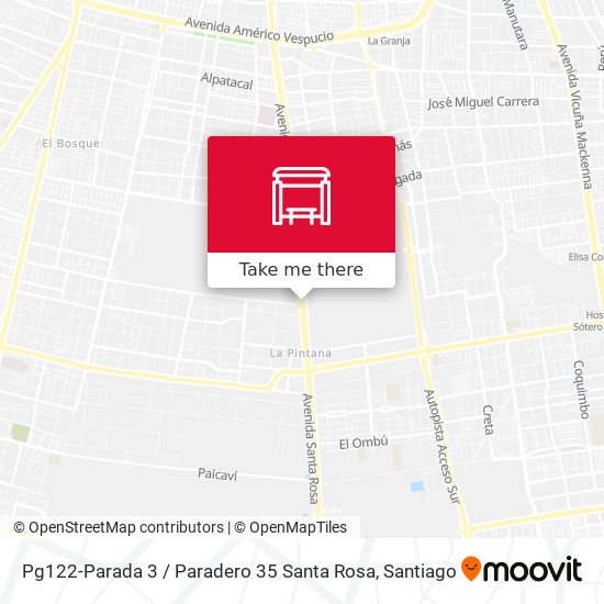 Mapa de Pg122-Parada 3 / Paradero 35 Santa Rosa