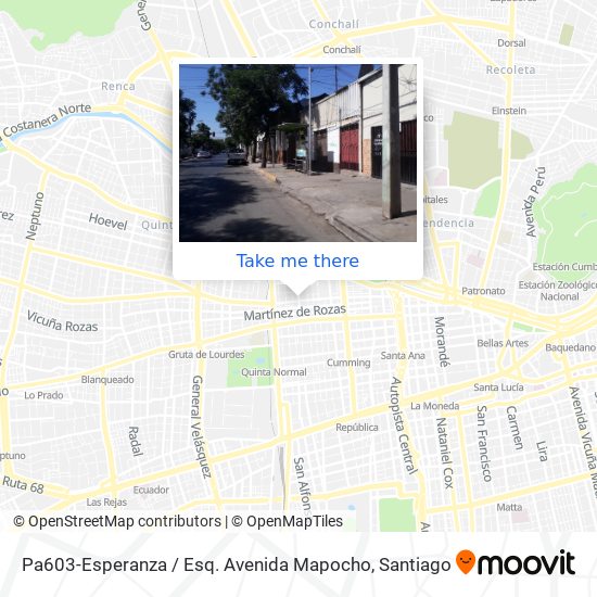 Pa603-Esperanza / Esq. Avenida Mapocho map