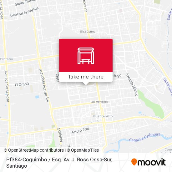 Pf384-Coquimbo / Esq. Av. J. Ross Ossa-Sur map