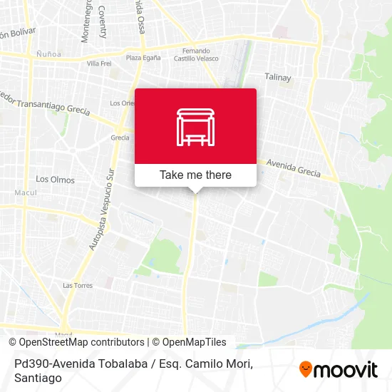 Pd390-Avenida Tobalaba / Esq. Camilo Mori map