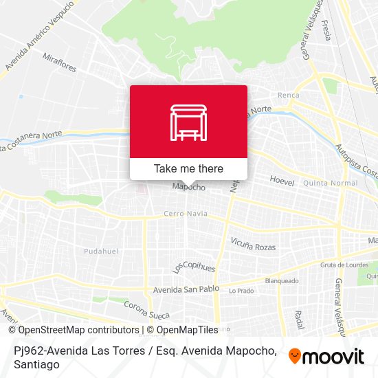 Mapa de Pj962-Avenida Las Torres / Esq. Avenida Mapocho