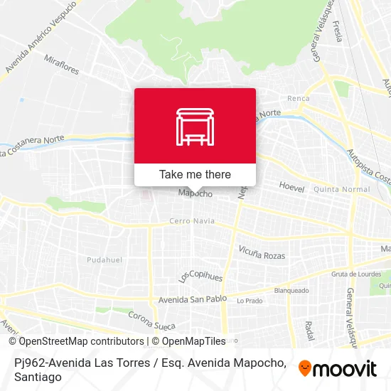 Mapa de Pj962-Avenida Las Torres / Esq. Avenida Mapocho