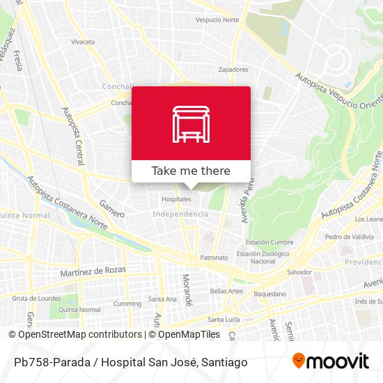 Pb758-Parada / Hospital San José map