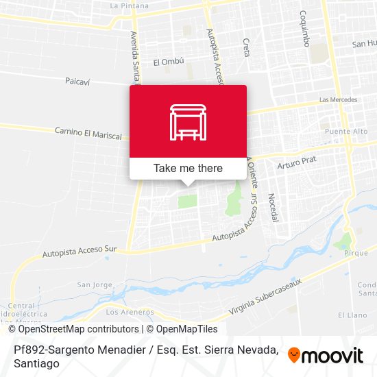 Pf892-Sargento Menadier / Esq. Est. Sierra Nevada map