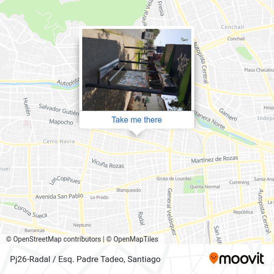 Mapa de Pj26-Radal / Esq. Padre Tadeo
