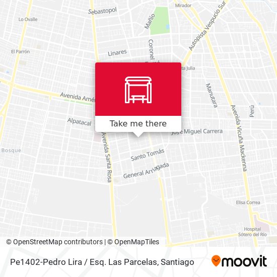 Pe1402-Pedro Lira / Esq. Las Parcelas map