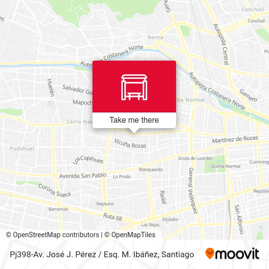 Pj398-Av. José J. Pérez / Esq. M. Ibáñez map