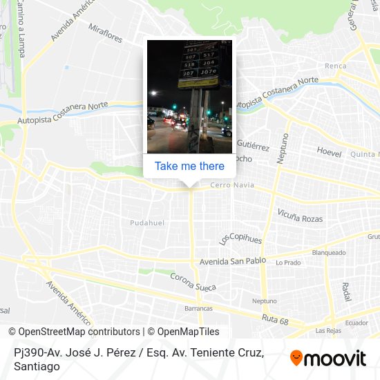 Mapa de Pj390-Av. José J. Pérez / Esq. Av. Teniente Cruz