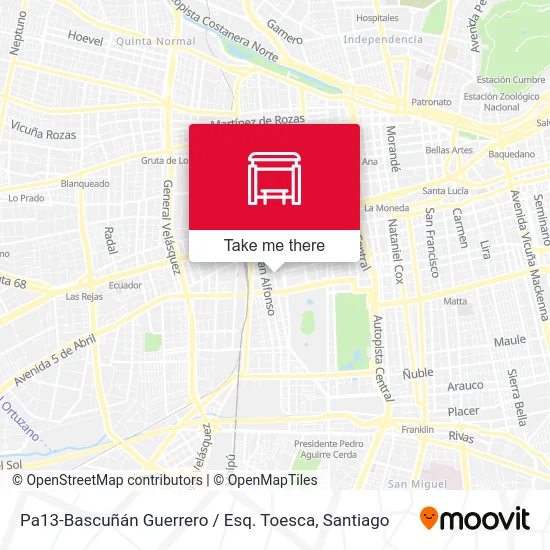 Pa13-Bascuñán Guerrero / Esq. Toesca map