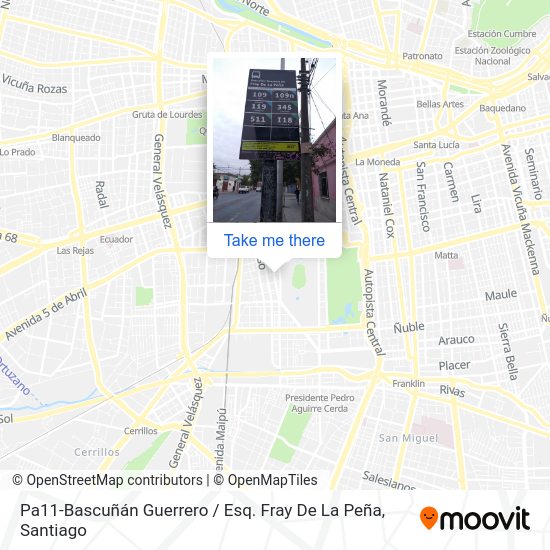 Pa11-Bascuñán Guerrero / Esq. Fray De La Peña map