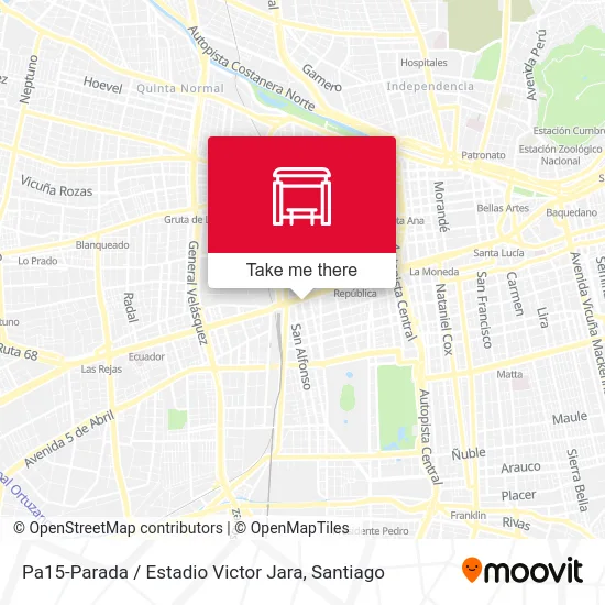 Pa15-Parada / Estadio Victor Jara map