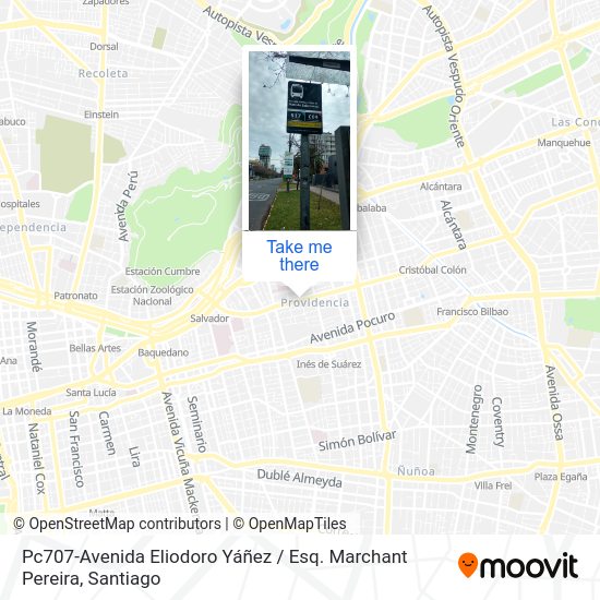 Pc707-Avenida Eliodoro Yáñez / Esq. Marchant Pereira map