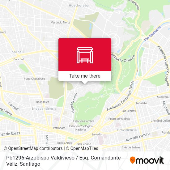 Pb1296-Arzobispo Valdivieso / Esq. Comandante Véliz map