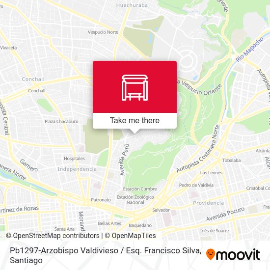 Pb1297-Arzobispo Valdivieso / Esq. Francisco Silva map