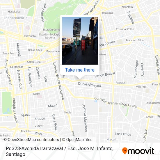 Pd323-Avenida Irarrázaval / Esq. José M. Infante map