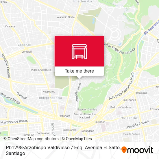 Pb1298-Arzobispo Valdivieso / Esq. Avenida El Salto map