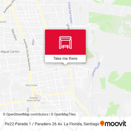 Pe22-Parada 1 / Paradero 26 Av. La Florida map