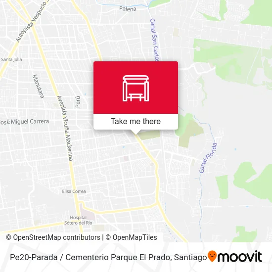 Pe20-Parada / Cementerio Parque El Prado map