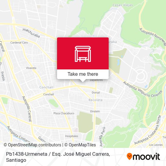 Pb1438-Urmeneta / Esq. José Miguel Carrera map