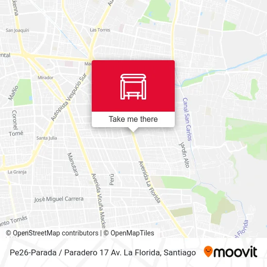 Pe26-Parada / Paradero 17 Av. La Florida map