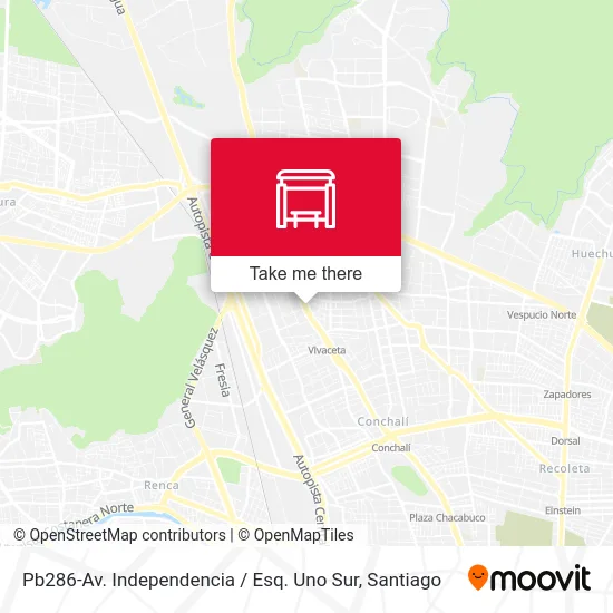 Pb286-Av. Independencia / Esq. Uno Sur map