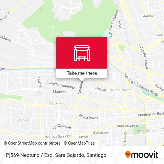 Pj569-Neptuno / Esq. Sara Gajardo map