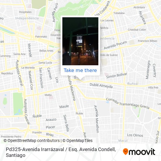 Pd325-Avenida Irarrázaval / Esq. Avenida Condell map