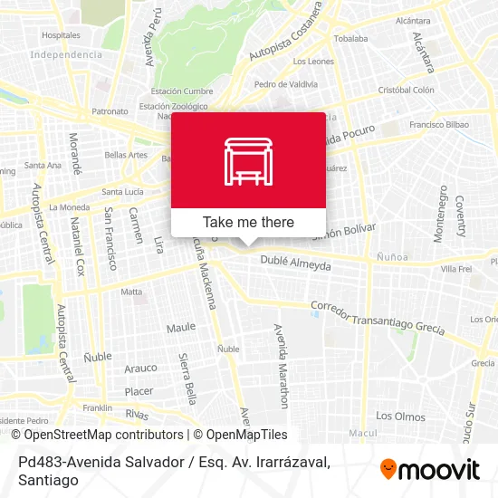 Pd483-Avenida Salvador / Esq. Av. Irarrázaval map