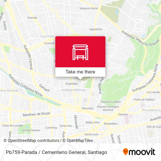 Pb759-Parada / Cementerio General map