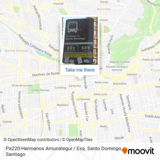 Pa220-Hermanos Amunátegui / Esq. Santo Domingo map