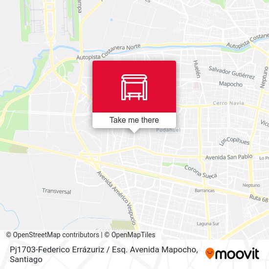 Pj1703-Federico Errázuriz / Esq. Avenida Mapocho map