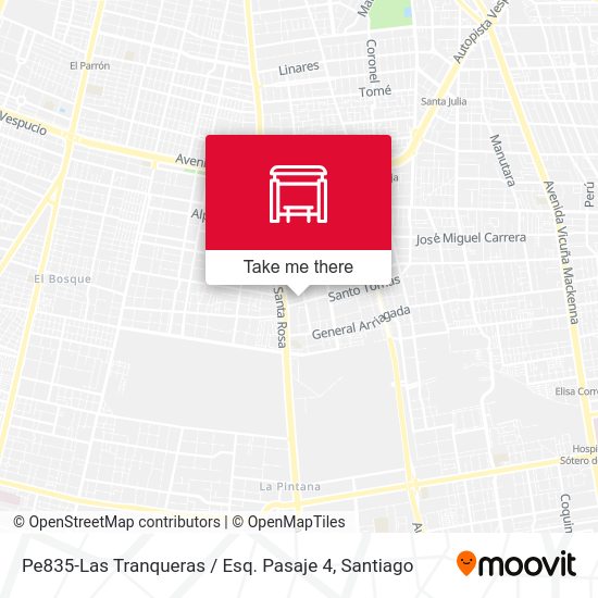 Mapa de Pe835-Las Tranqueras / Esq. Pasaje 4