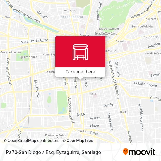 Pa70-San Diego / Esq. Eyzaguirre map