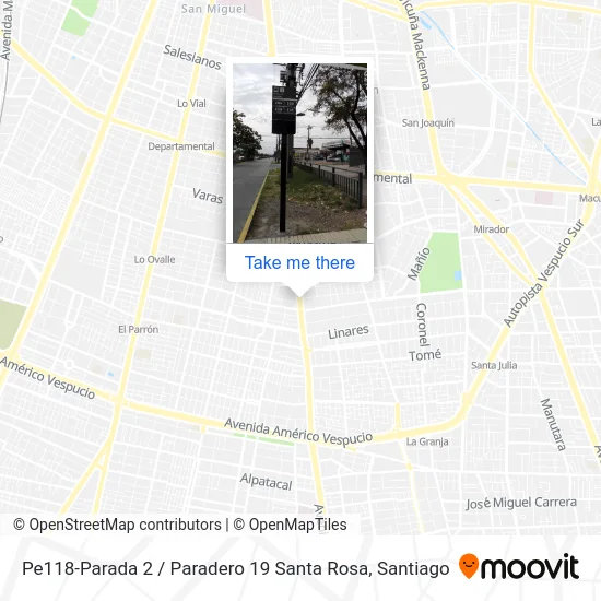 Pe118-Parada 2 / Paradero 19 Santa Rosa map