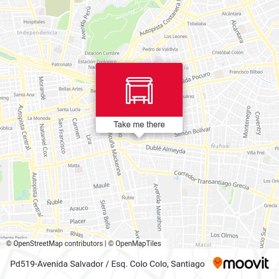 Mapa de Pd519-Avenida Salvador / Esq. Colo Colo