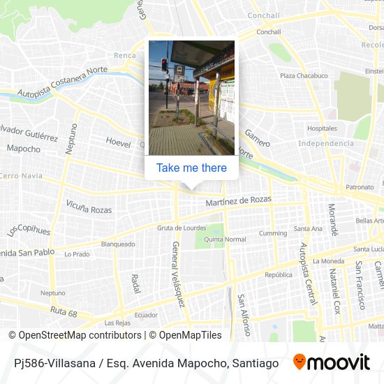 Mapa de Pj586-Villasana / Esq. Avenida Mapocho