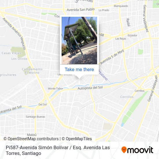 Mapa de Pi587-Avenida Simón Bolívar / Esq. Avenida Las Torres