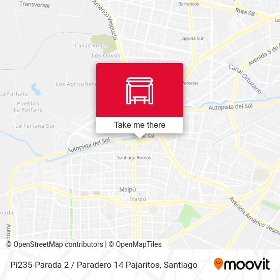 Mapa de Pi235-Parada 2 / Paradero 14 Pajaritos