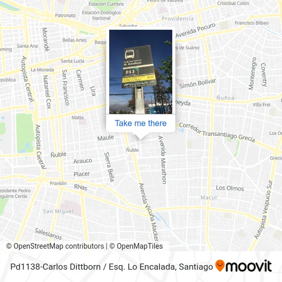 Pd1138-Carlos Dittborn / Esq. Lo Encalada map