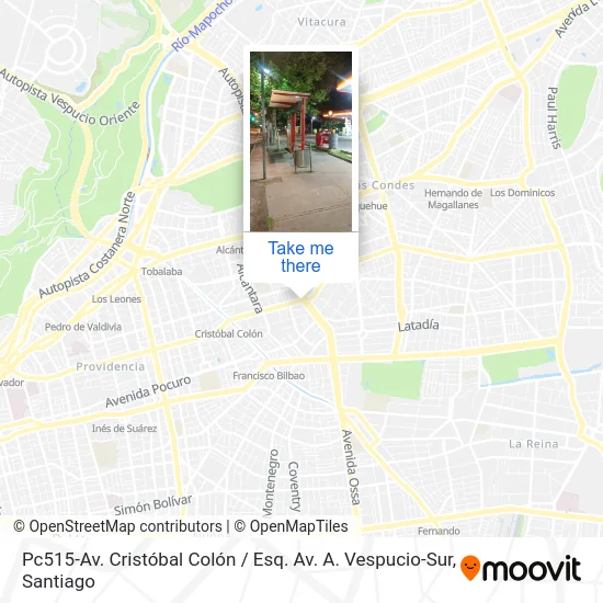 Pc515-Av. Cristóbal Colón / Esq. Av. A. Vespucio-Sur map